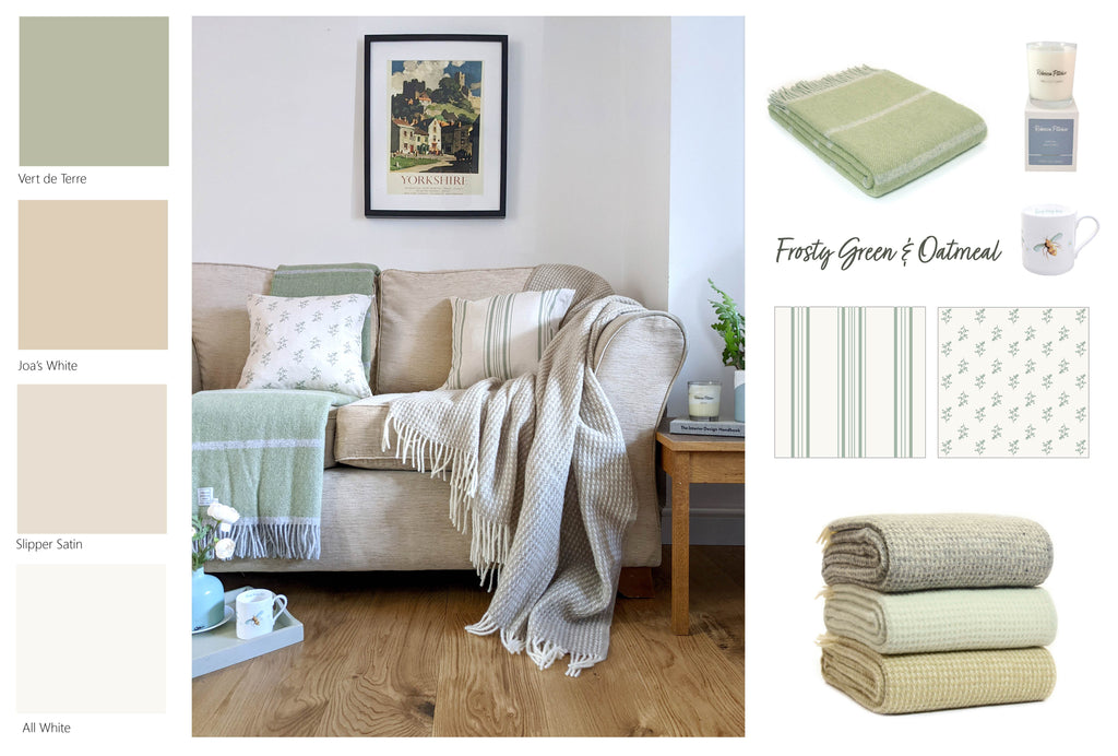 Green and Beige Interiors Mood Board