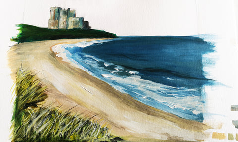 bamburgh castle painting