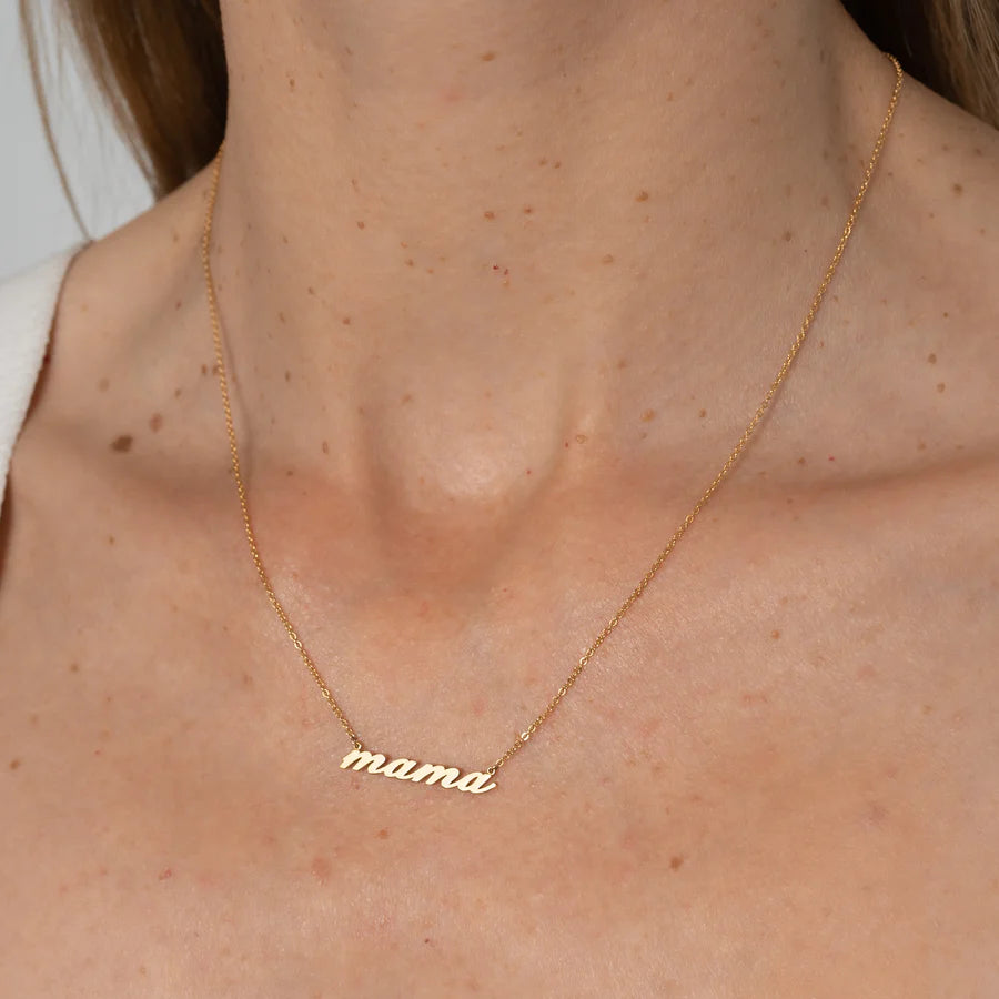 Mama Script Necklace