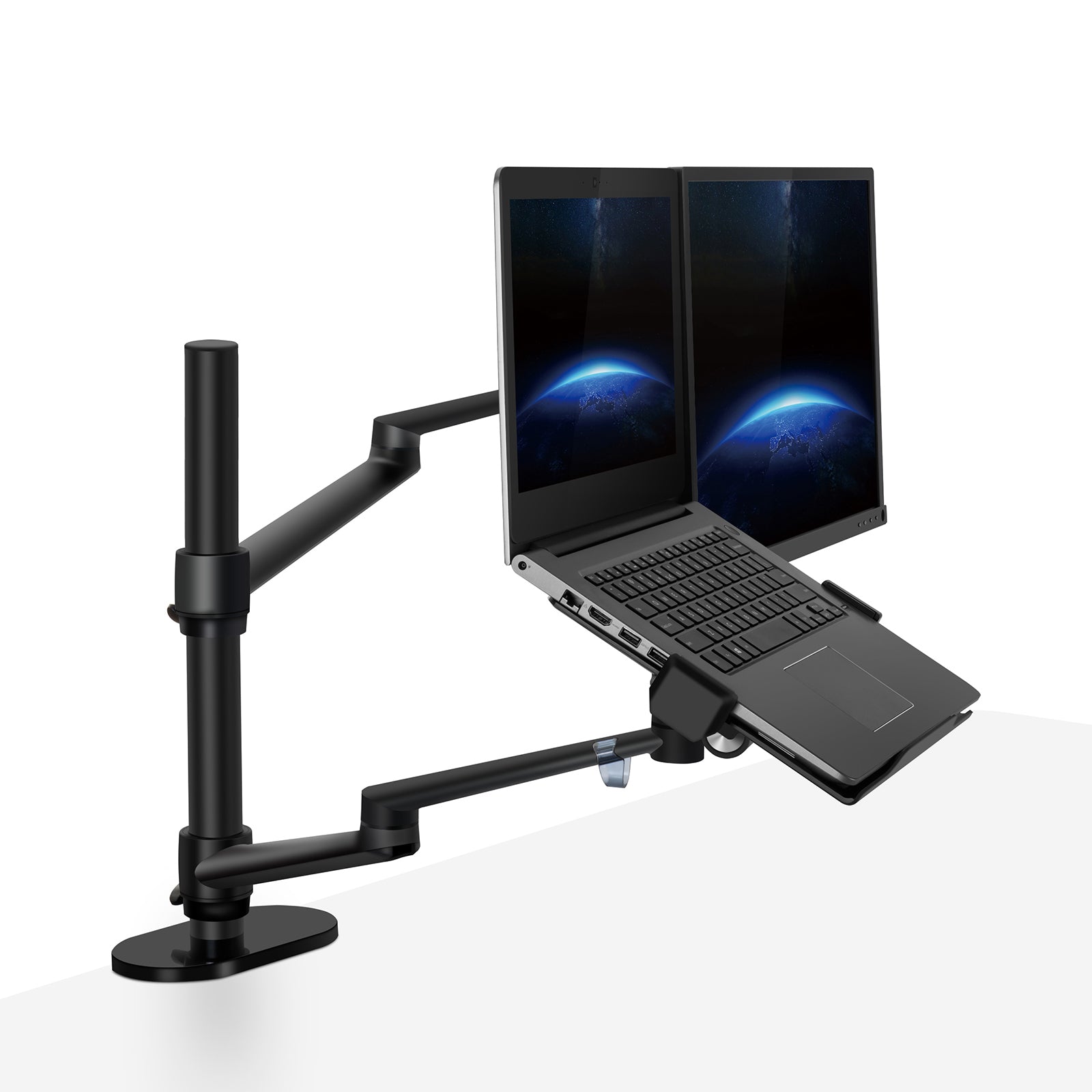 Thingy Club Dual Arm Monitor Laptop Mount Desk Mount Stand For Up T