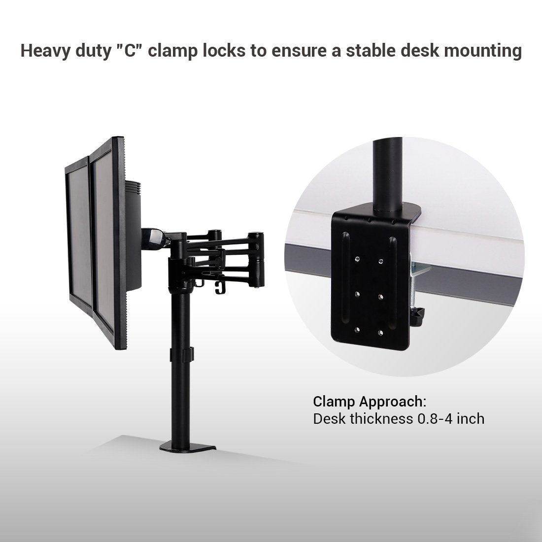 Thingyclub Full Motion Computer Monitor Arm Desktop Mount Stand