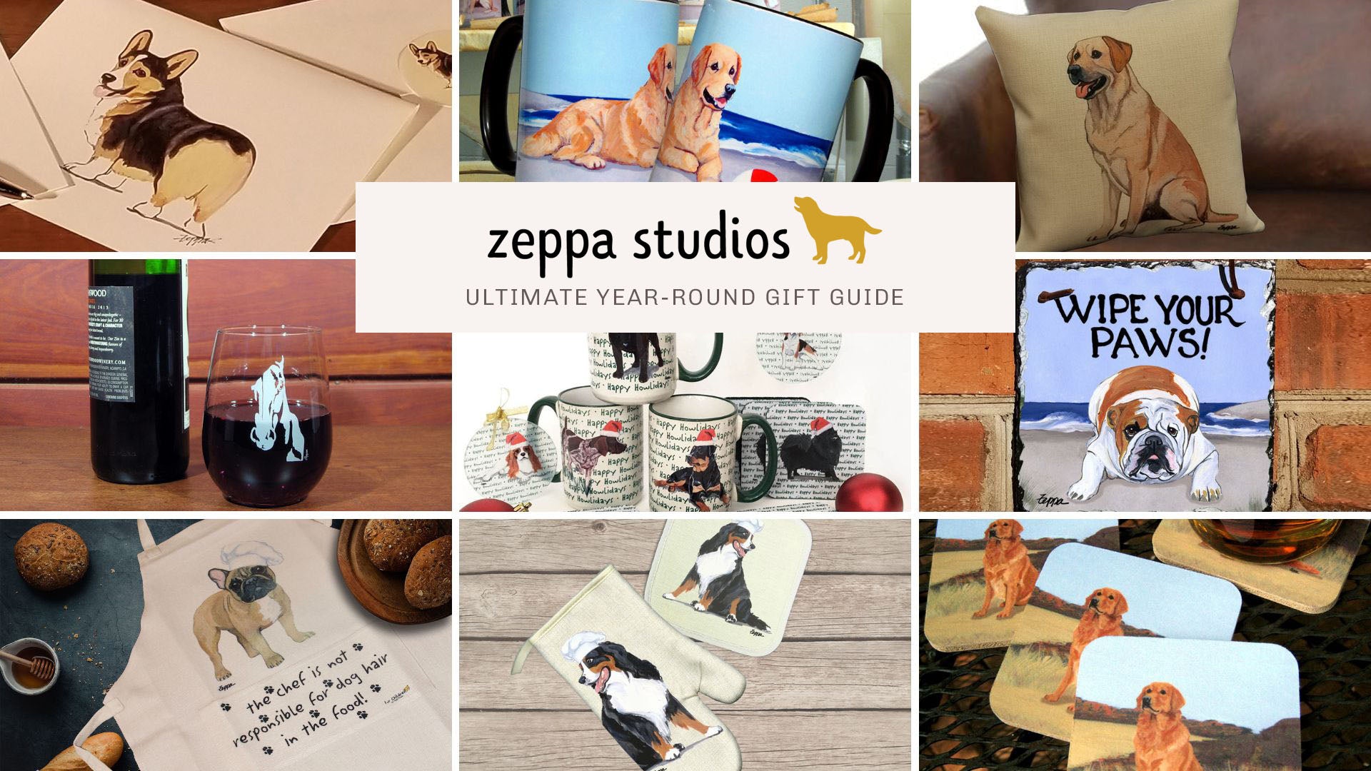 Zeppa Studios Ultimate Year Round Gift Guide - photo collage of our products