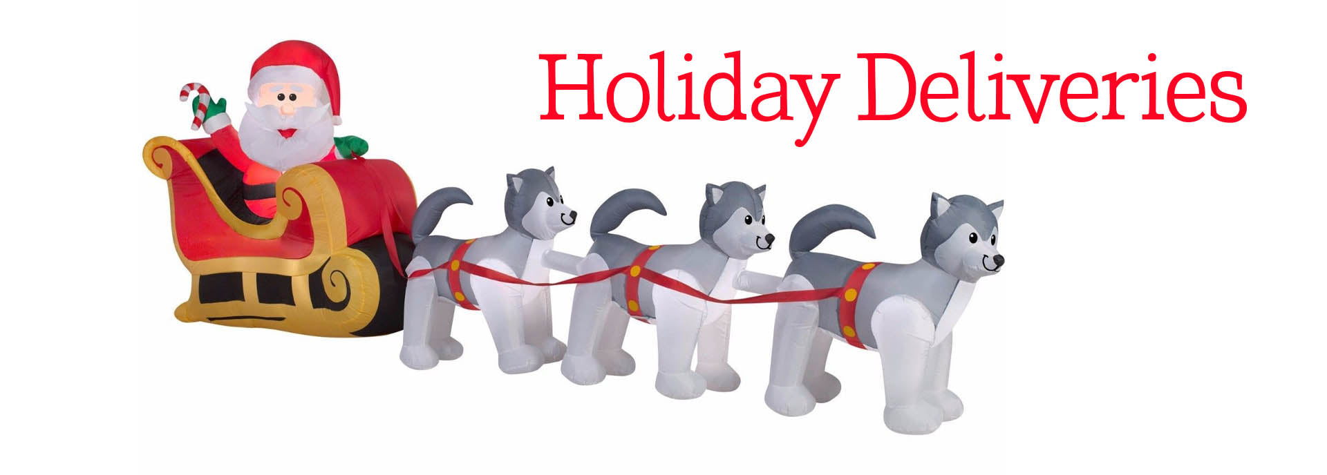 Holiday Deliveries - Santa's sleigh with sled dogs