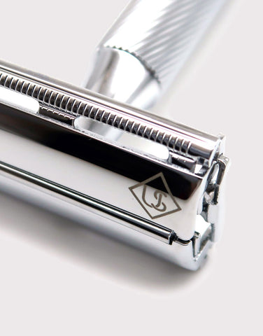 Ubersuave Eco-Razor Chrome Silver Butterfly Open Double Edge Razor