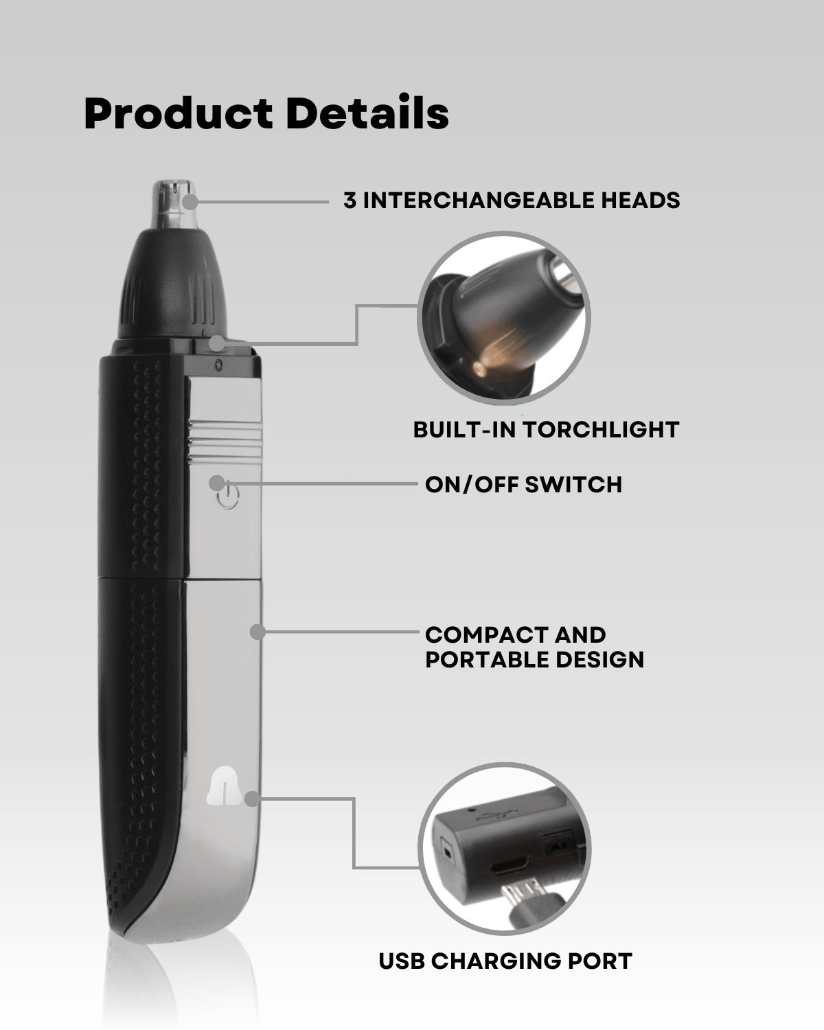 Nethers 3 IN 1 Nose and Ear Hair Trimmer 03