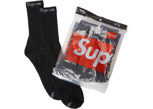 Supreme Hanes Socks (4 Pack) Black - The Laboratory DTX