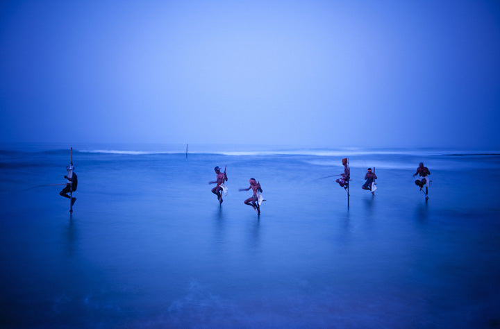 Traditional Stilt Fishermen in Sri Lanka