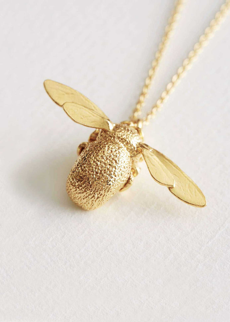 Classic Sterling Silver And Gold Bumble Bee Necklace - Ellie Ellie