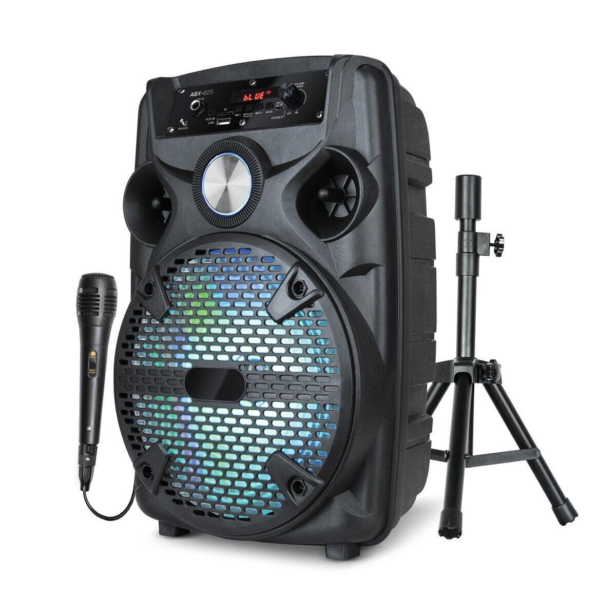 1100W 8 Portable Party Bluetooth Speaker with Tripod Stand Woofer Heavy Bass PA Party Sound System LED Mic AUX USB FM TF Wireless Speaker