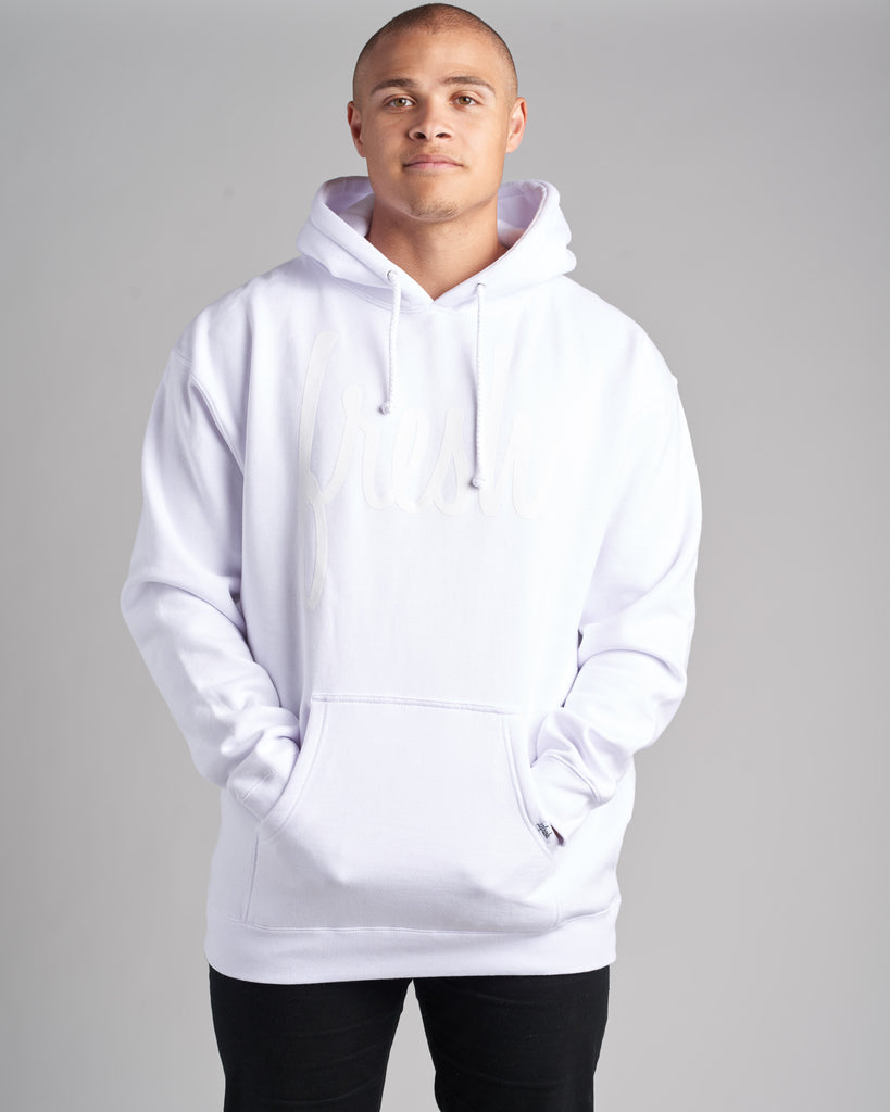 all white hoodie