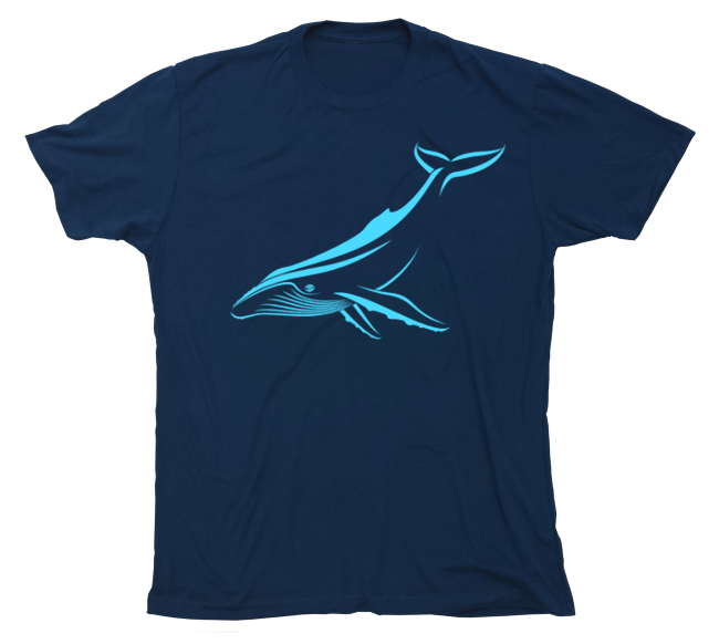 Humpback Whale T-Shirt [Front / Navy] – Shark Zen