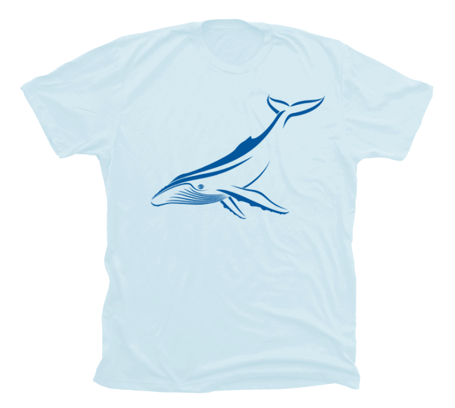 Humpback Whale T-Shirt [Front / Light Blue] – Shark Zen