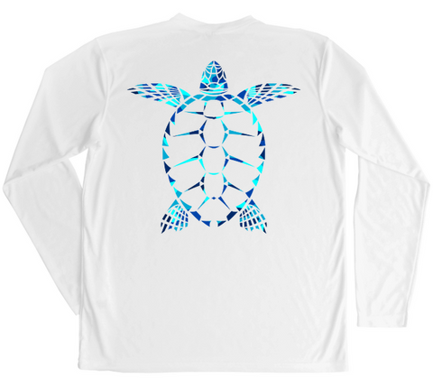 Women's Performance Fishing T-Shirt Hibiscus Turtle