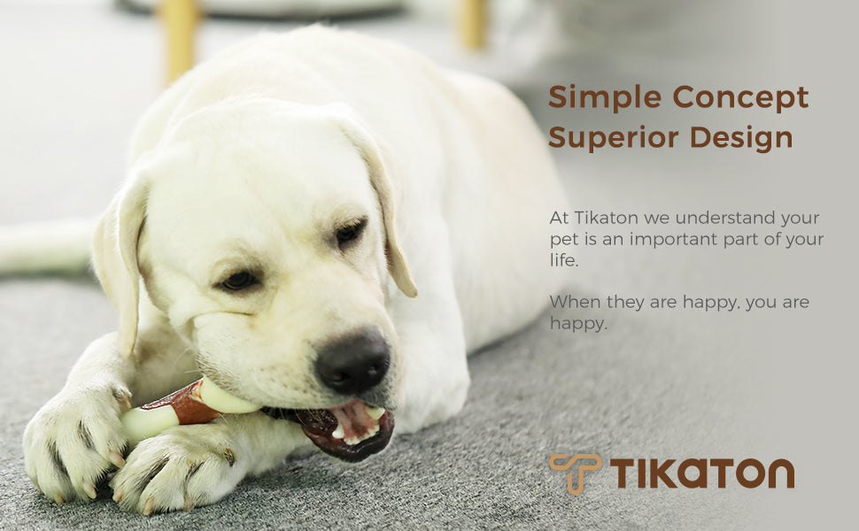 Tikaton Dog Teething Chew Toys Bones-Bacon Flavor