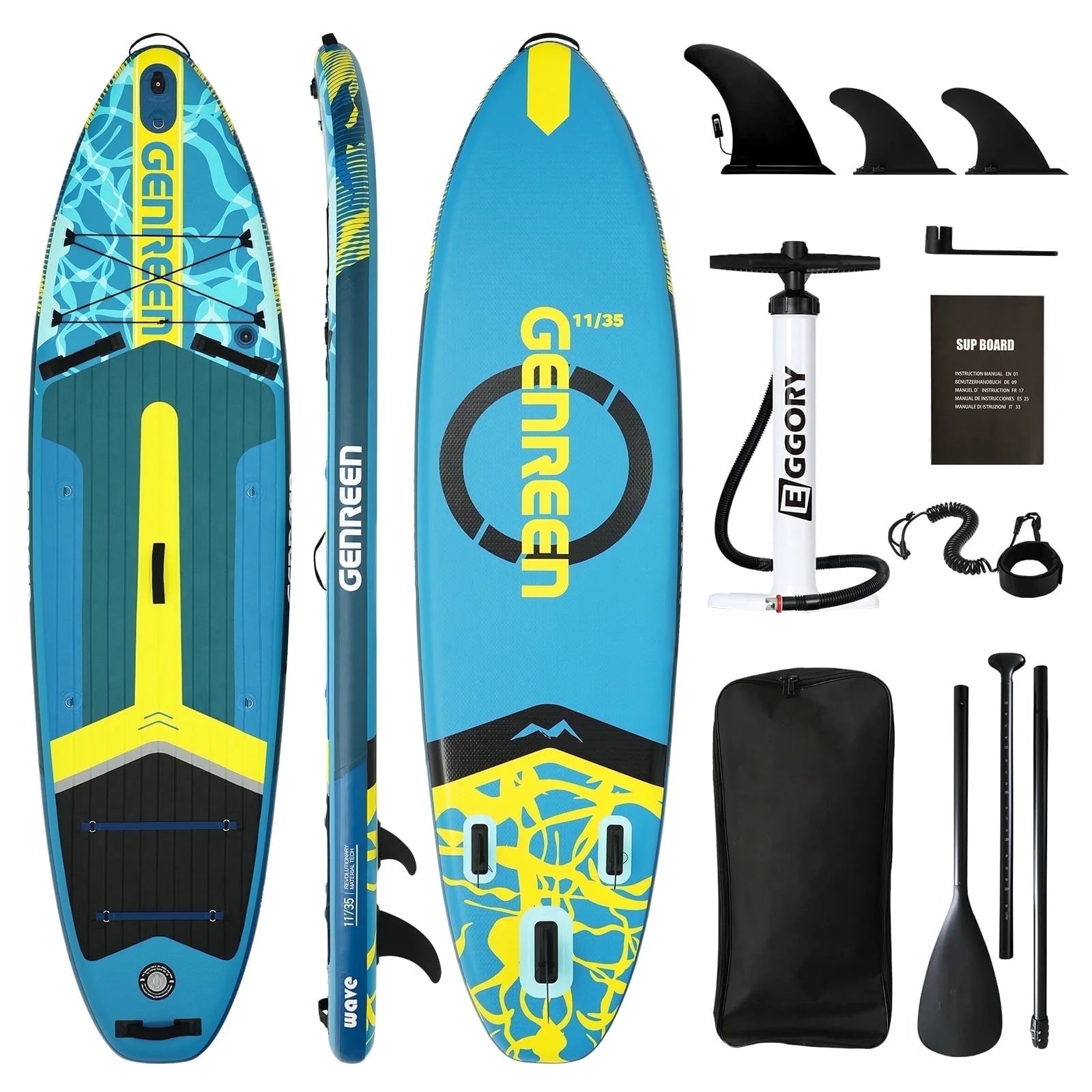 Inflatable Paddle Board 11" with Full SUP Premium Accessories