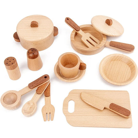 Juego de simulación de cocina de madera