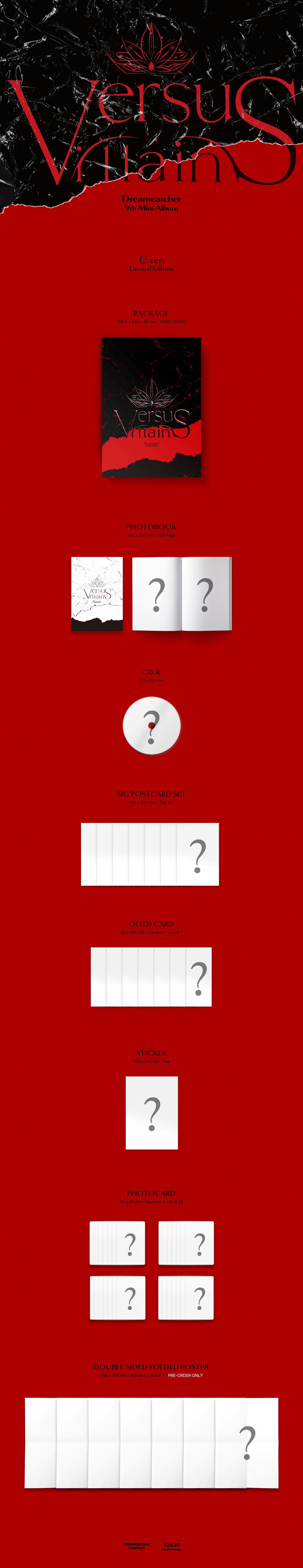 [PRE-ORDER] Dreamcatcher - 9th Mini Album VillainS (C ver. Limited) kpop merch product album girl group 드림캐쳐 south korea giveaway release pre order limited