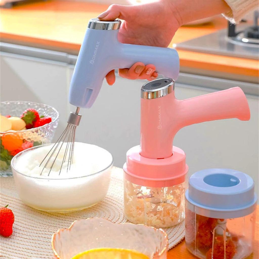 Mini Batedeira Portátil e Processador de Alimentos - 3 em 1
