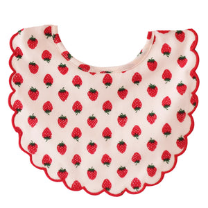 Alimrose Scallop Bib - Strawberries - Dreams of Cuteness