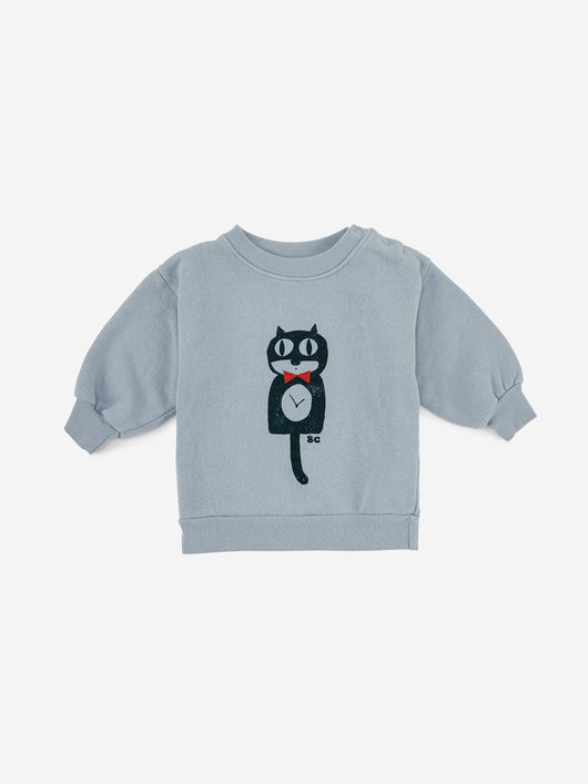 Bobo Choses Kids' Cat O'clock Knit Sweater Moss Green