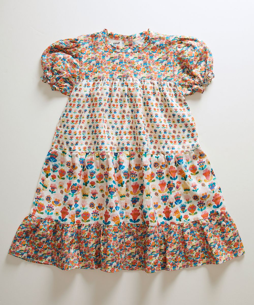 Oeuf Tiered Dress - Multi/Small Flower – Dreams of Cuteness