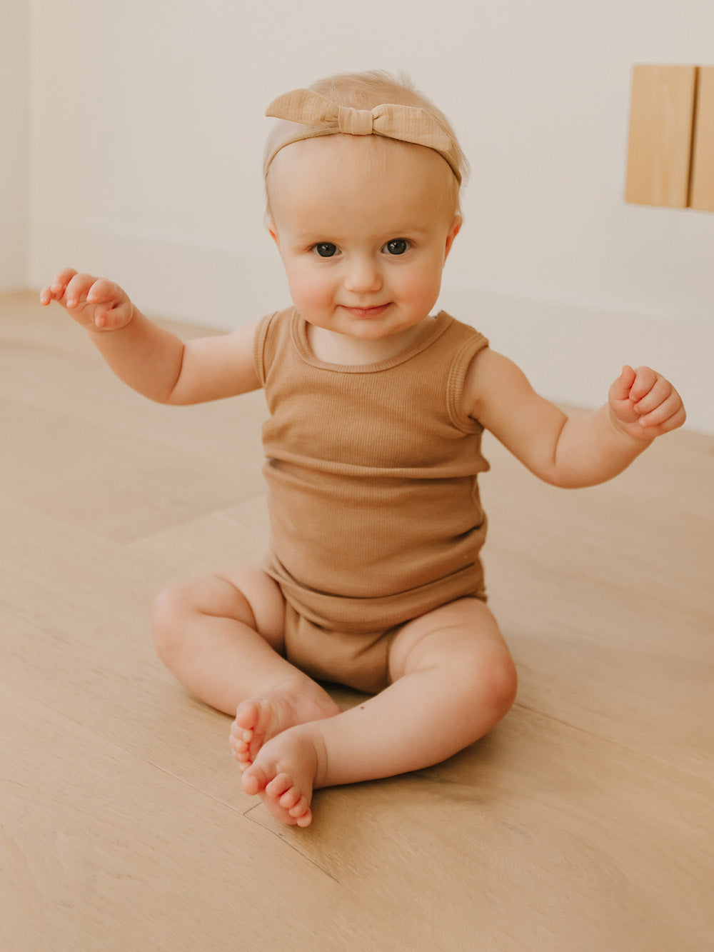 Quincy Mae Ribbed Tank + Bloomer Set Clay Dreams of Cuteness