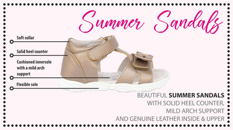 Summer sandals with a minor arch support
