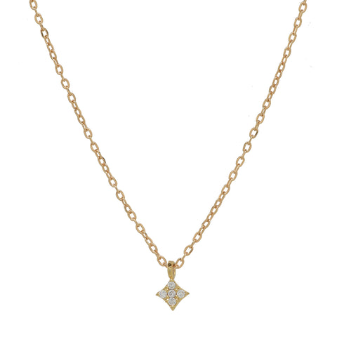 CZ Tiny Rhombus Necklace – Azil Boutique