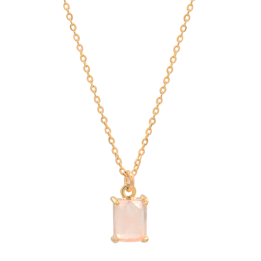 Rose Quartz Emerald Necklace