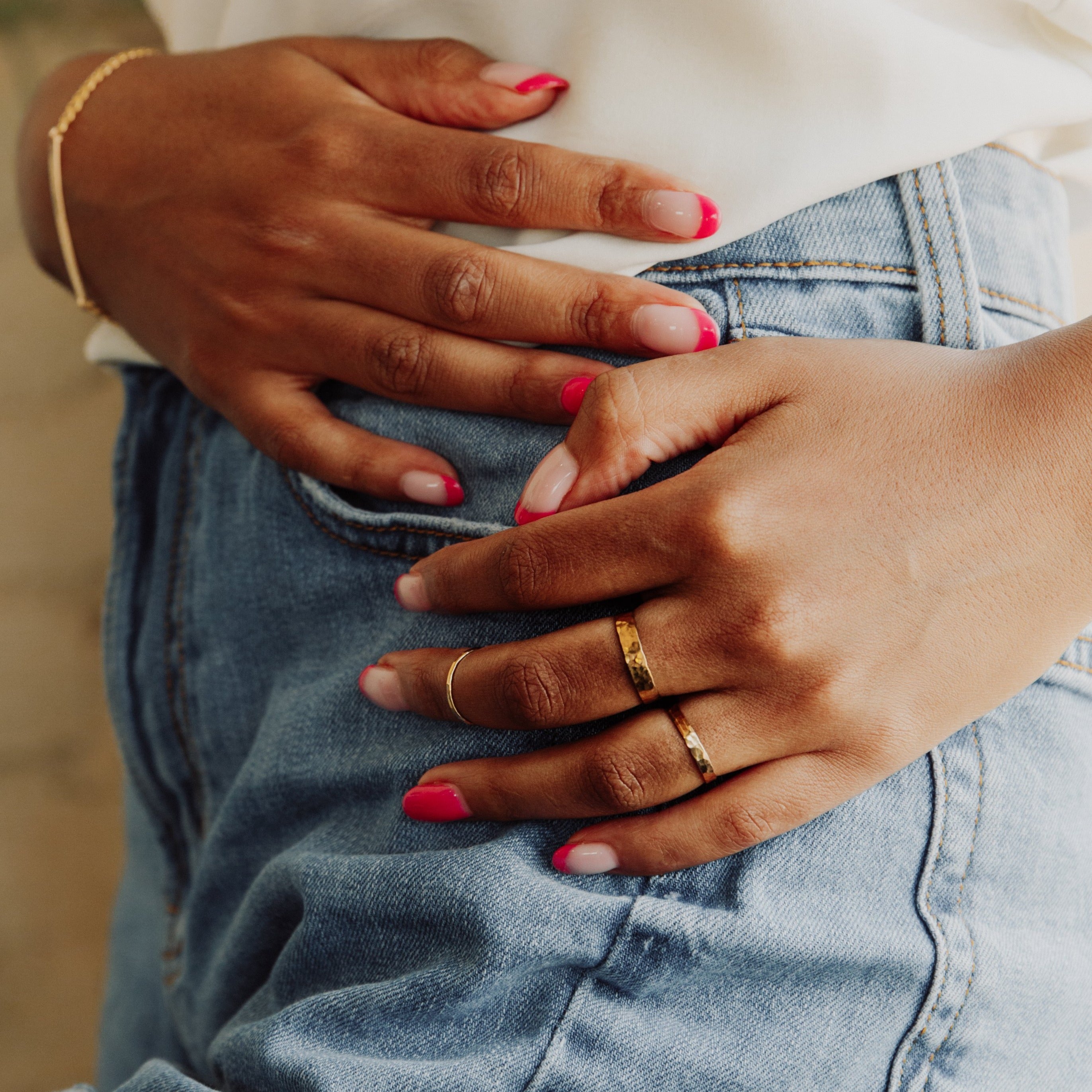 Bold Hammered Band Ring