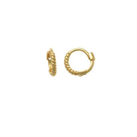 10k Solid Gold Channel CZ Huggie – Azil Boutique