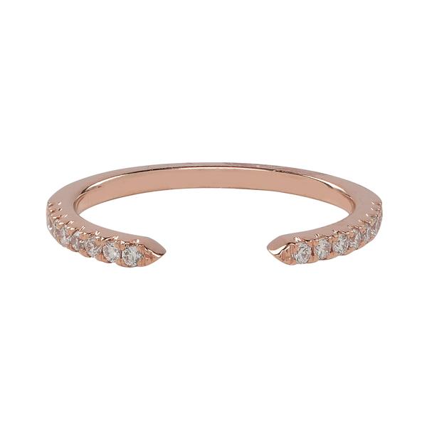 Diamonds Pave Cuff Ring - Misc - Rose Gold - Rose Gold / 4 - Azil Boutique