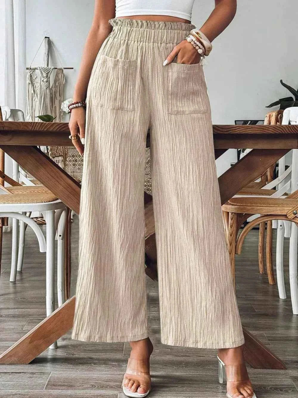 Frill Wide Leg Pants.