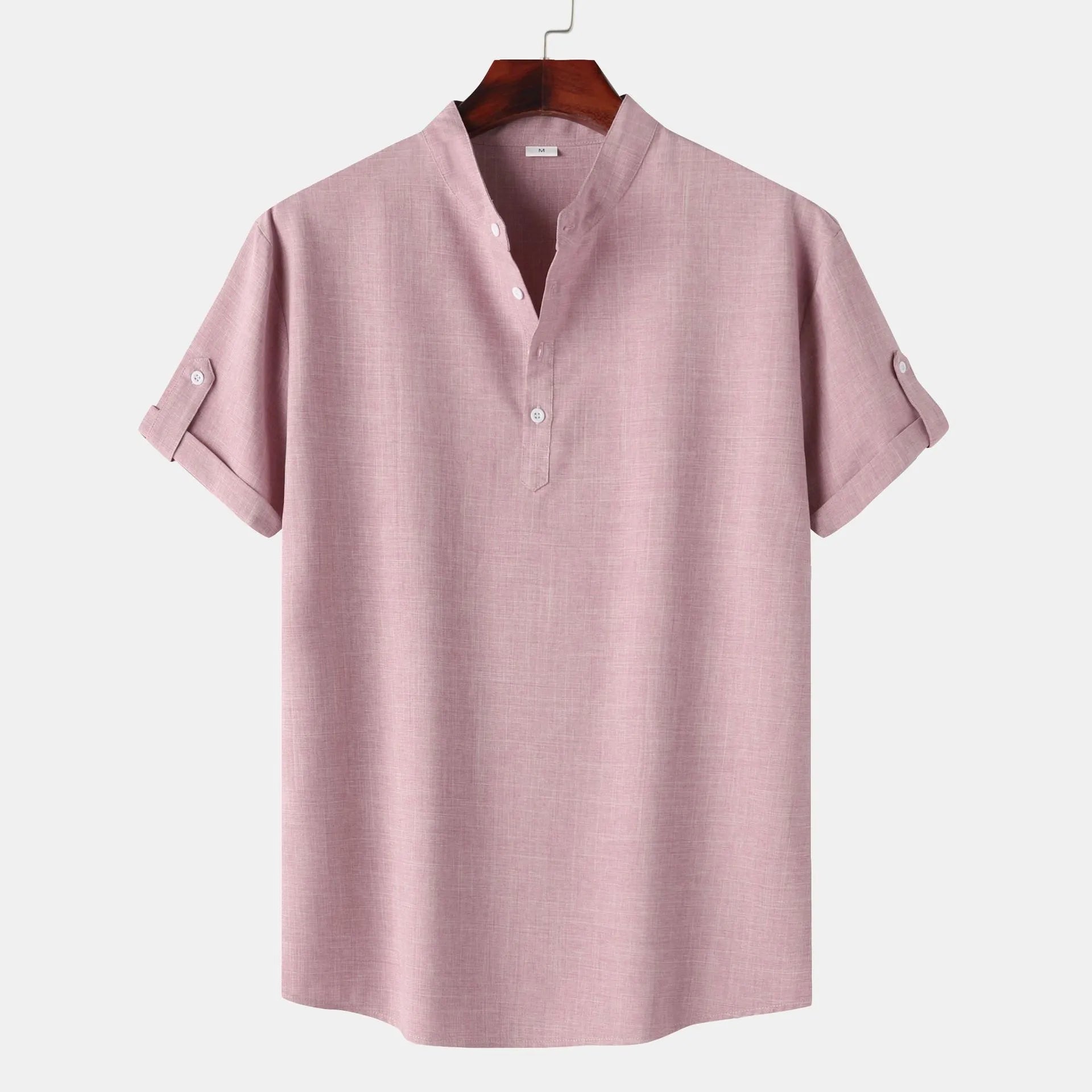 Men's Button Detail Short Sleeve Blouse.