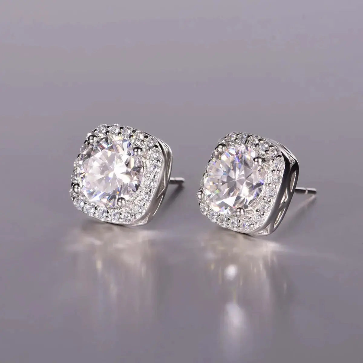 2.4 Carat Moissanite Stud Earrings.
