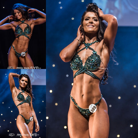 Green WBFF Couture Competition Bikini Sydney 2018