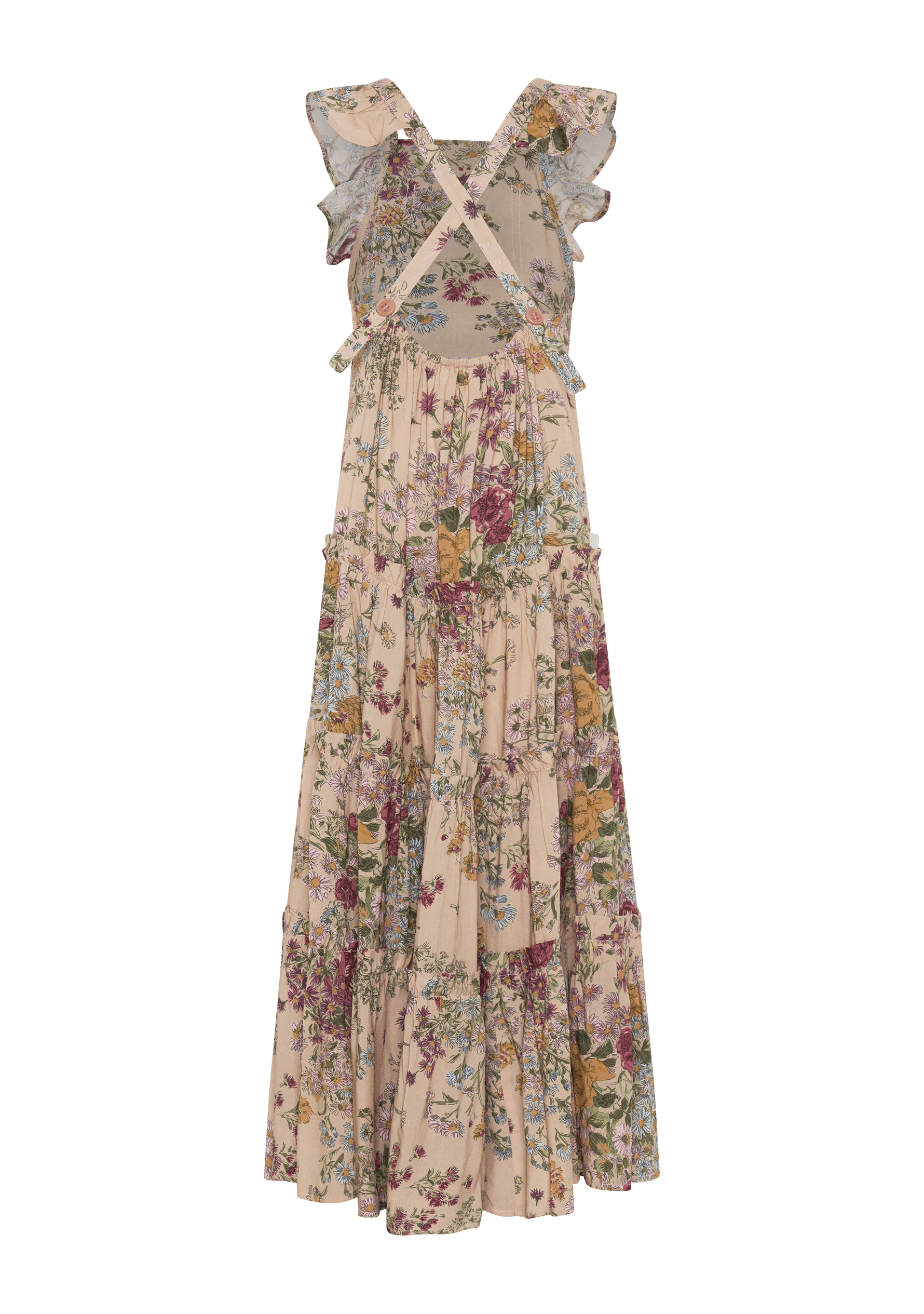 Adeline Pinafore Maxi Dress Blush | Little Auguste - Auguste The Label