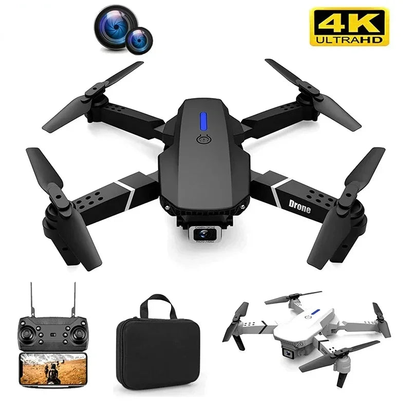 2023 New Quadcopter E88 Pro WIFI Drone With Wide Angle HD 4K 1080P Camera Height Hold RC Foldable Quadcopter Dron Gift Toy