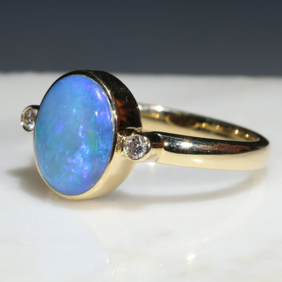 Blue Australian Opal Ring. Size 6.5. $1200 Australian