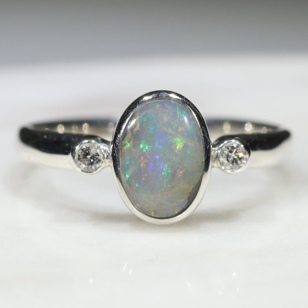 即納最大半額 送料無料 ネックレス オーストラリアクリスタルボルダーオパールリングシルバーサイズaustralian Crystal Boulder Opal Ring Silver Size N 12 Certified Exquisite ブランド直営 Gruposecure On Com Br