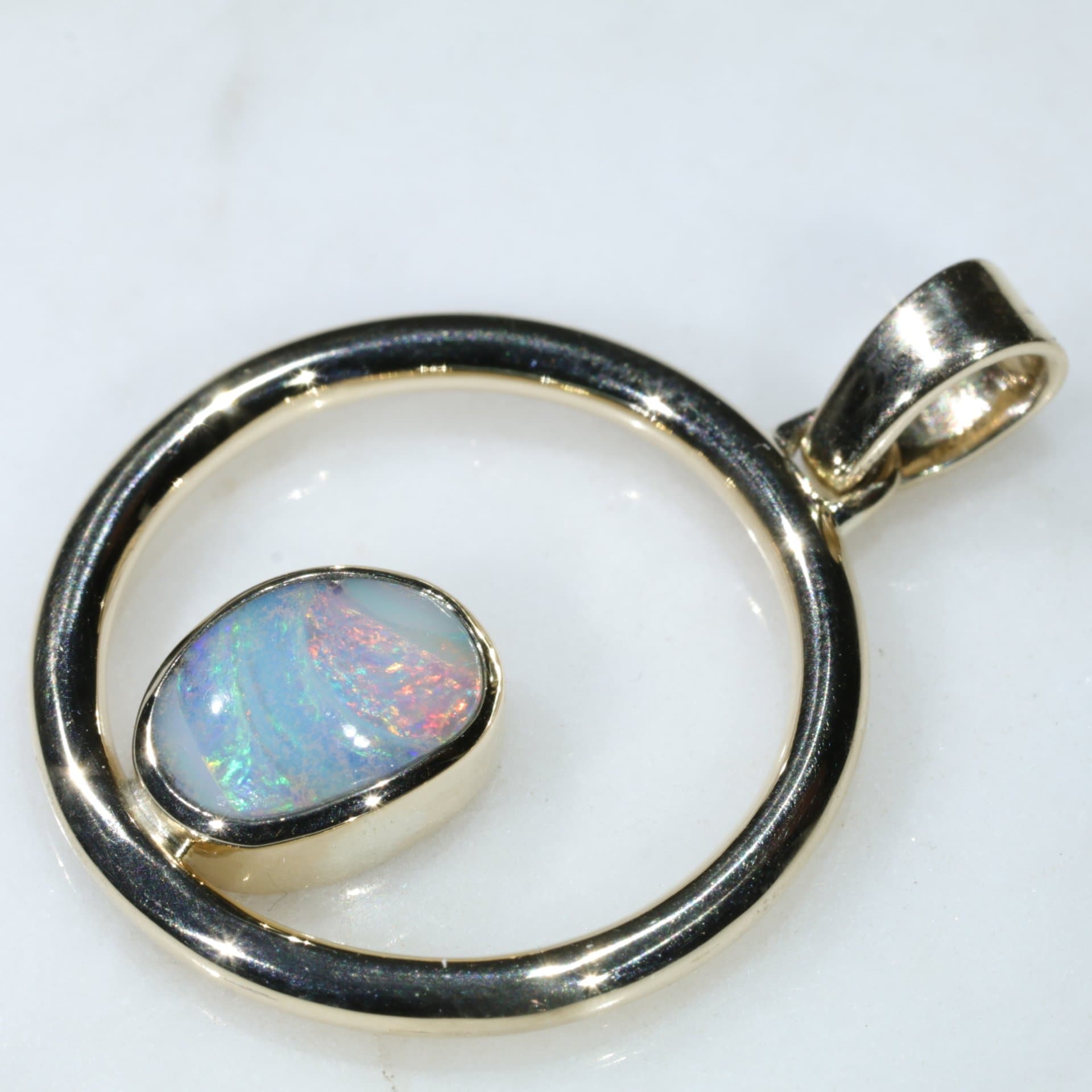 Australian Opal Pendant- 10k Gold