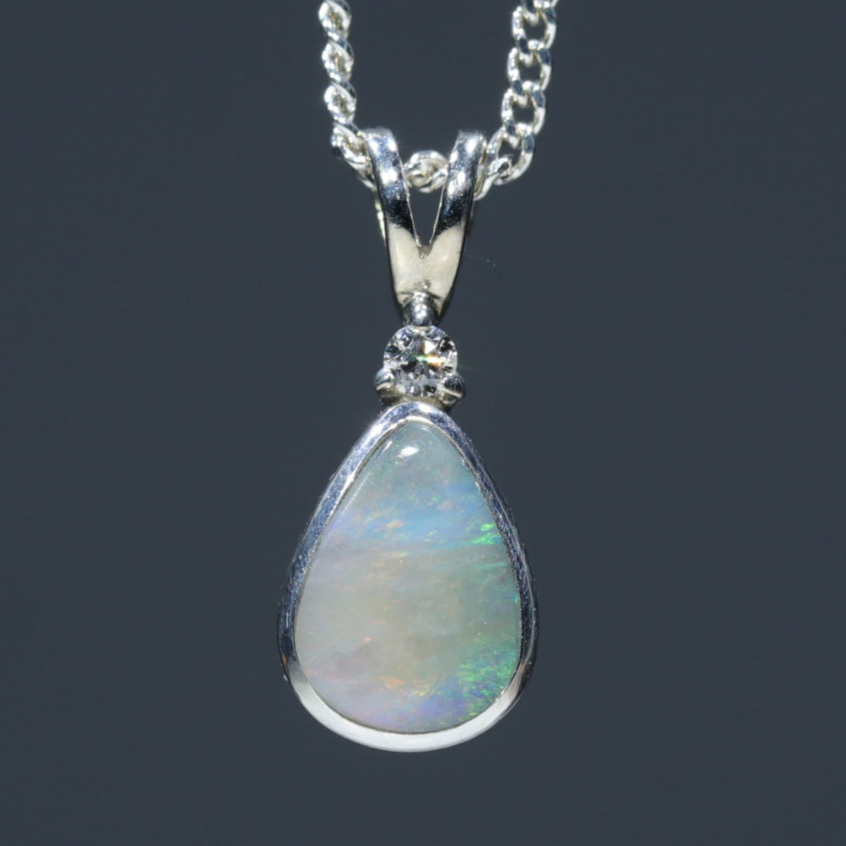 Natural Australian Boulder Opal Pendant- Silver