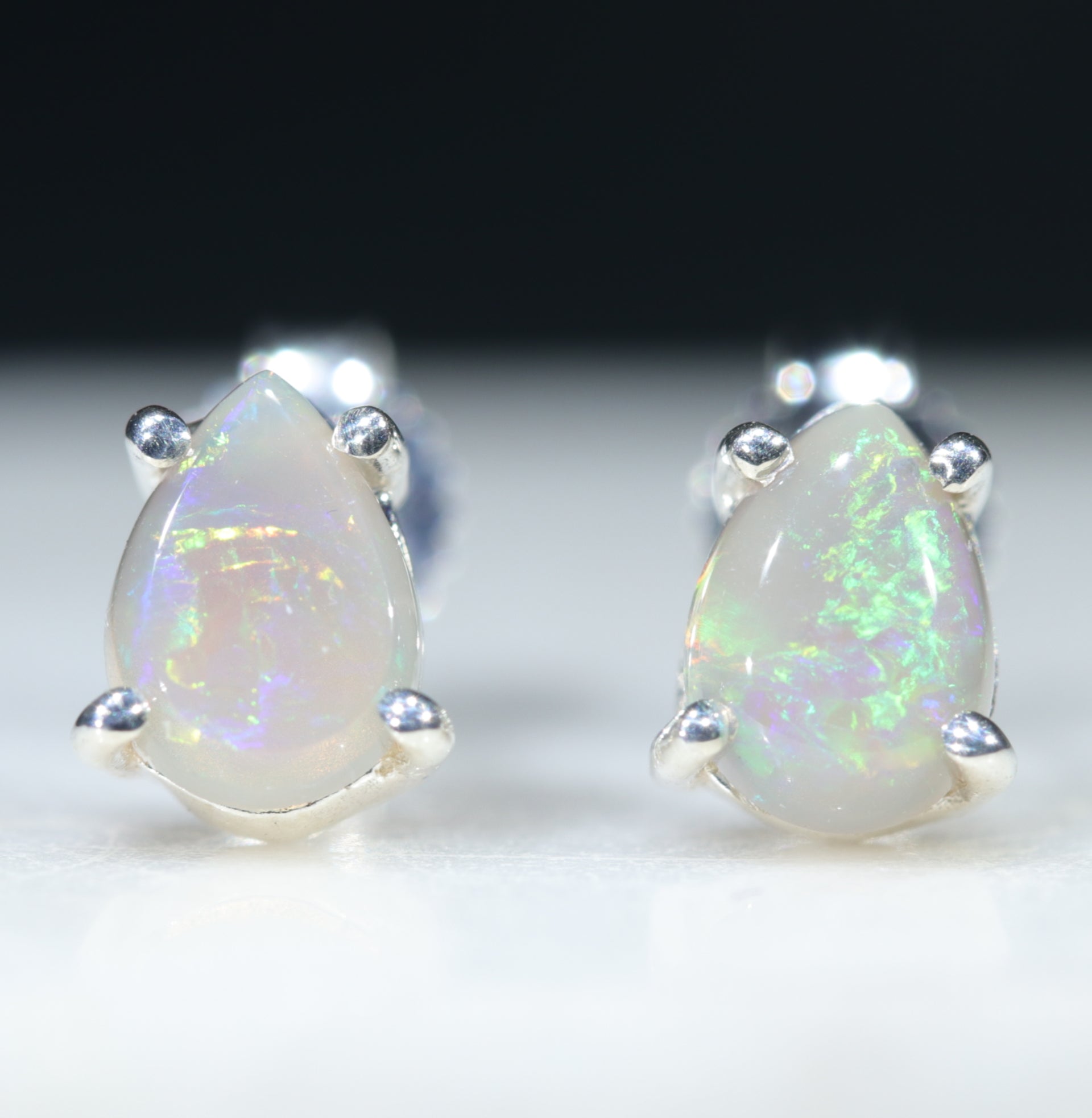 Tæt ugunstige konstant Australian Crystal Black Opal Earrings - Silver