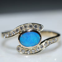 Natural Solid Australian Opal Gold Rings