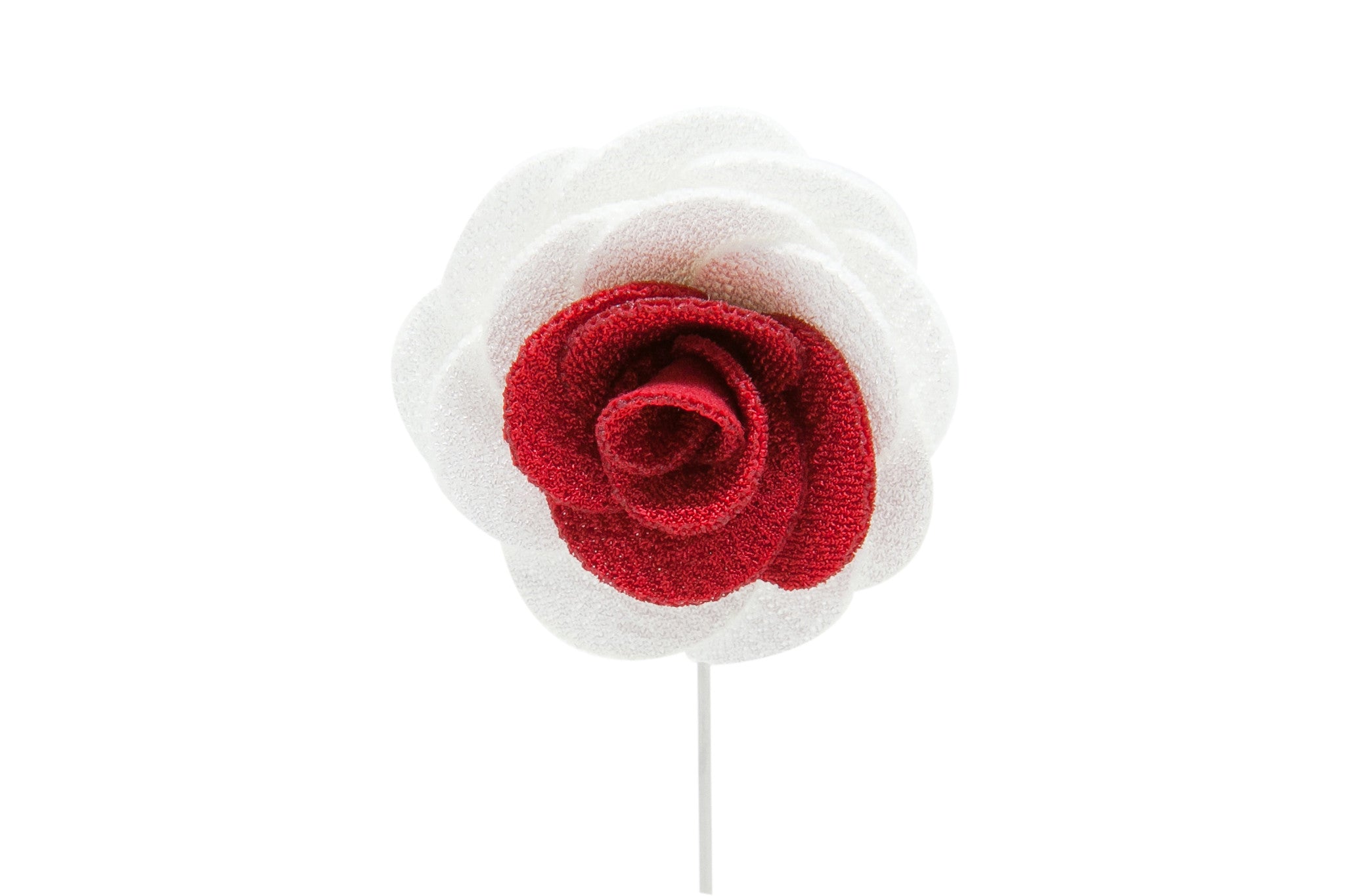 Red Rose Lapel Pin | Red/White | Flower Pins by PinMart