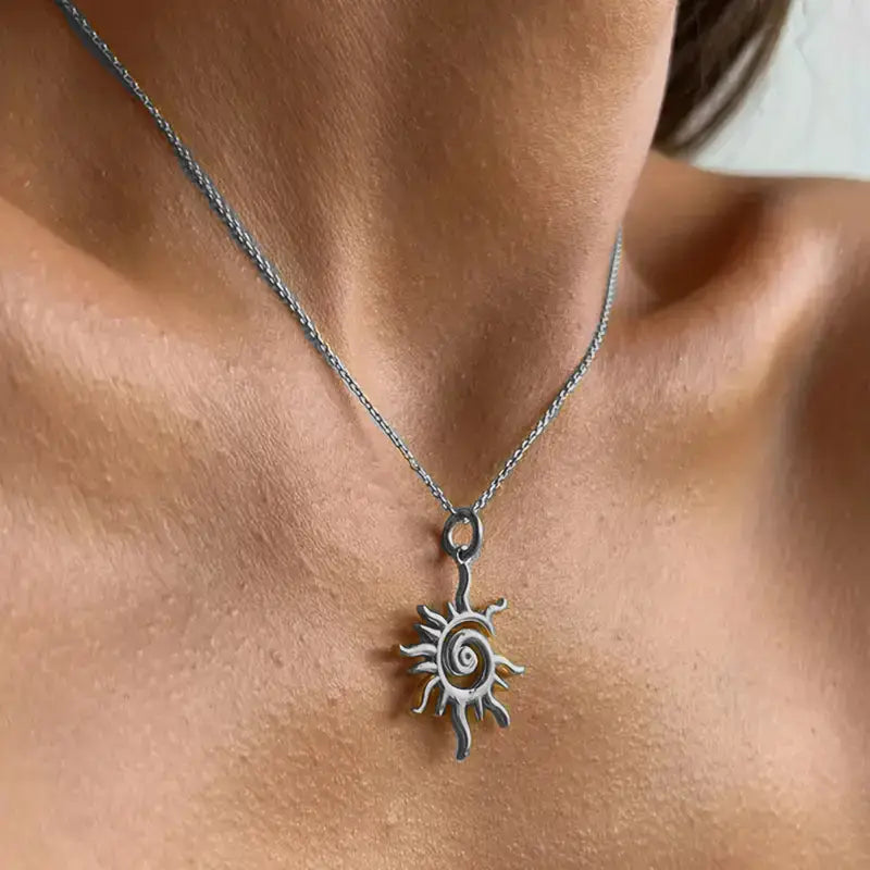 Creative Sun Vortex Necklace Simple Hollow Pendant