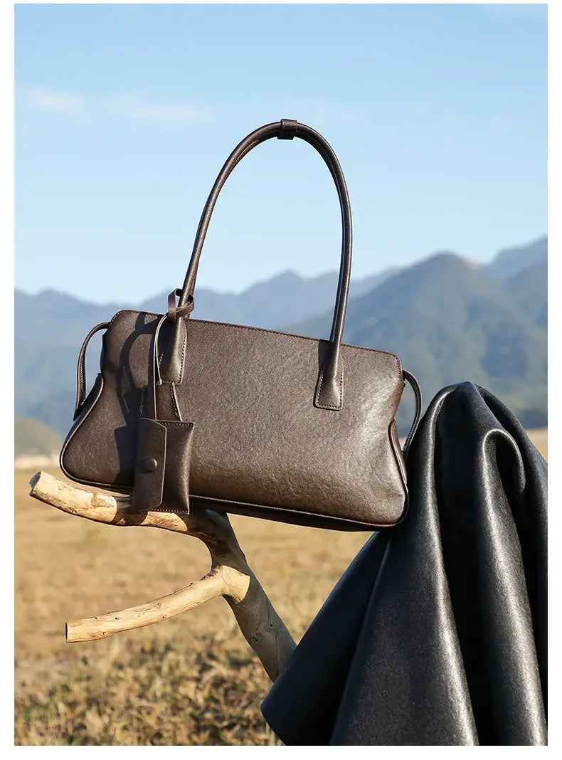 3 Layers Genuine Leather Large Underarm Shoulder Bags For Women