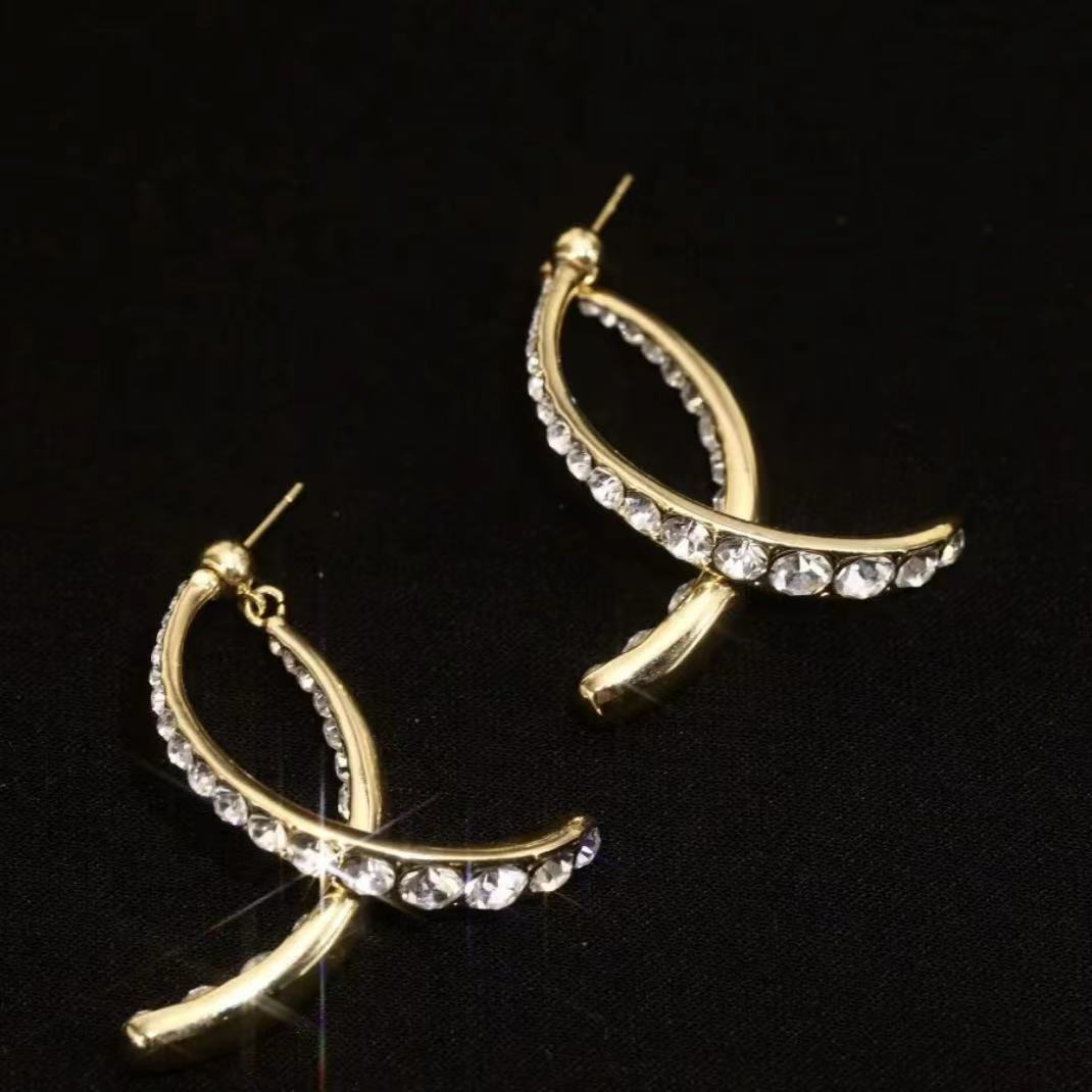 Dozola™ Curved Earrings with Luxury Rhinestones – strivingo.com