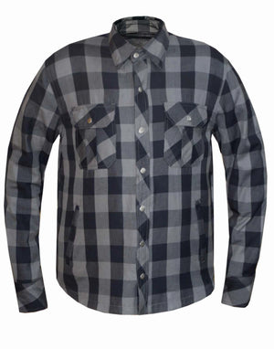 TW136.20- Men's Black & Gray Cotton Riding Flannel - vossleather.com