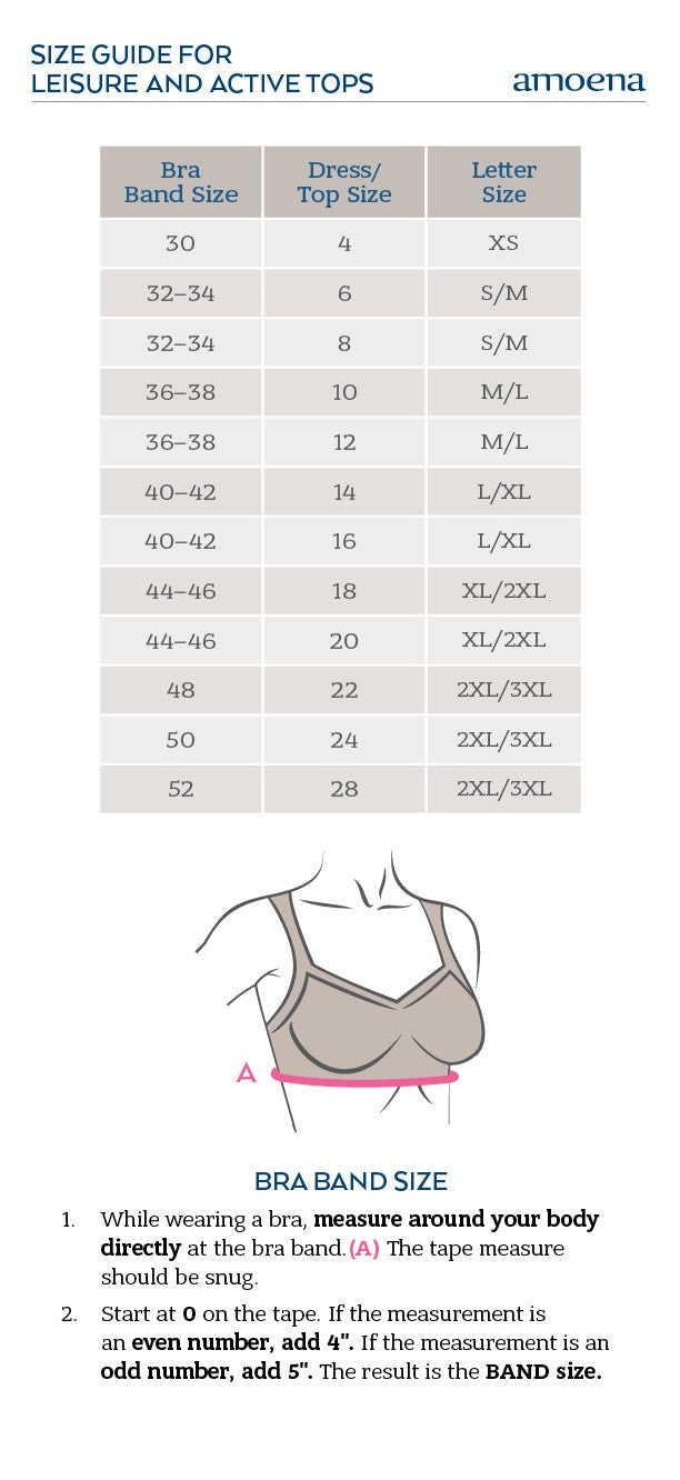 Amoena Sizing chart for lingerie and swimwear – Nearlyou